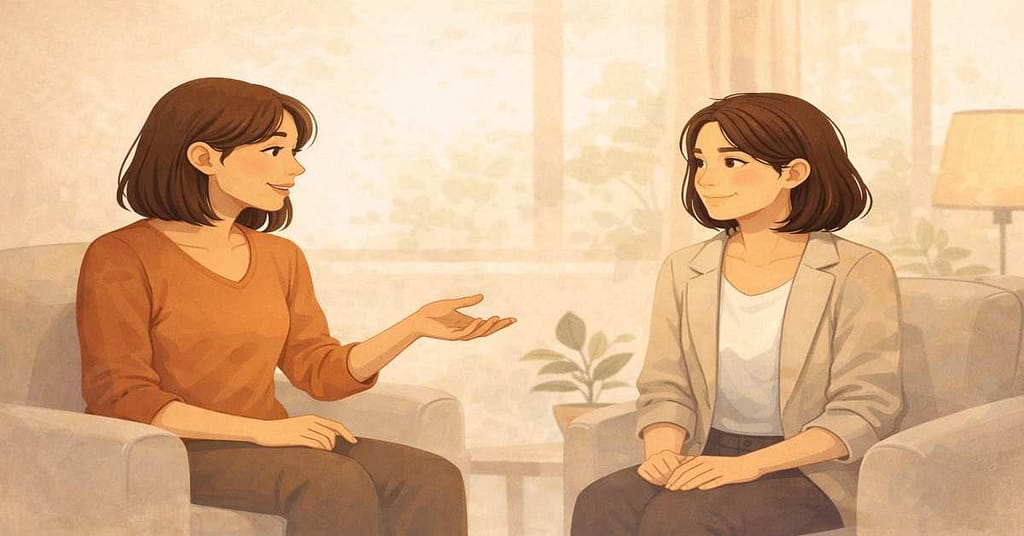Talking and Seeking Support Illustration