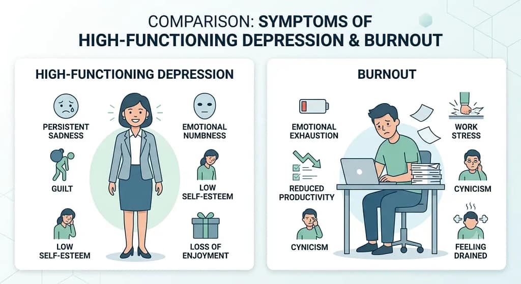 Signs More Common in High-Functioning Depression and Burnout